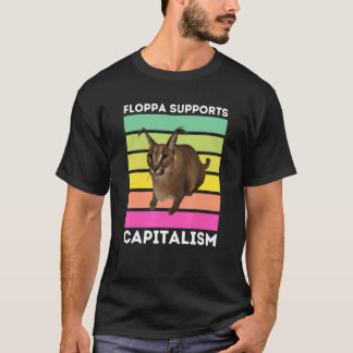 Big Floppa stöder kapitalism Caracal Meme Cat T Shirt