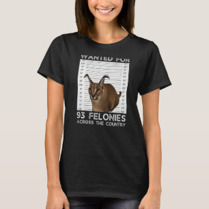 Big Floppa Wanted Caracal Cat Meme T Shirt