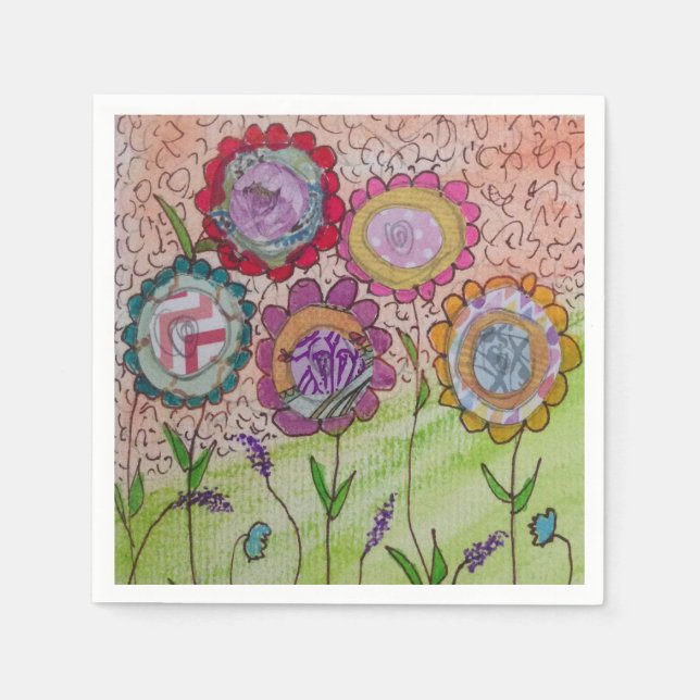 Big Flower Napkins Pappersservett (Framsidan)