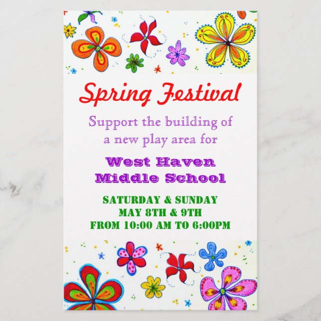 Big Flowers Anpassningsbar Flyer (Framsidan)