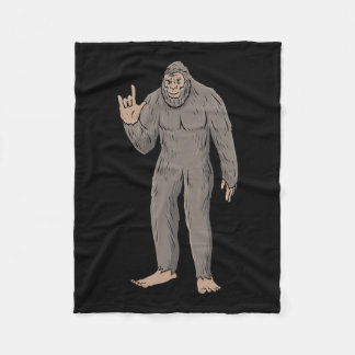 Big Foot Asl Hand Gesture Döv Hearing Loss Awaren Fleecefilt