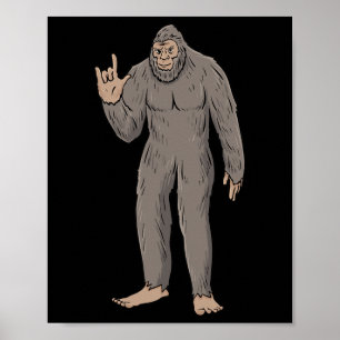 Big Foot Asl Hand Gesture Döv Hearing Loss Awaren Poster