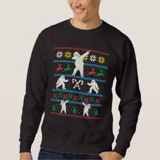 Big Foot Dabbing Yeti Ugly Christmas Sweater Winte Lång Ärmad Tröja