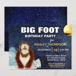 Big Foot Födelsedagsfest inbjudan
