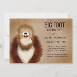Big Foot Födelsedagsfest inbjudan