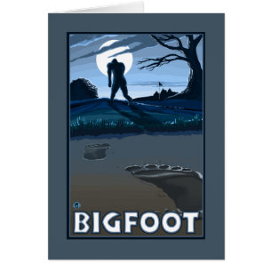 Big Foot går genom Golf Course Hälsningskort