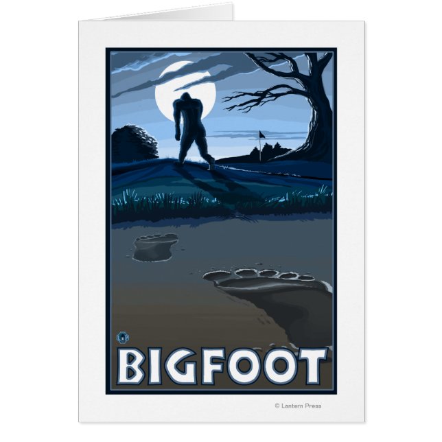 Big Foot går genom Golf Course Hälsningskort (Framsidan)
