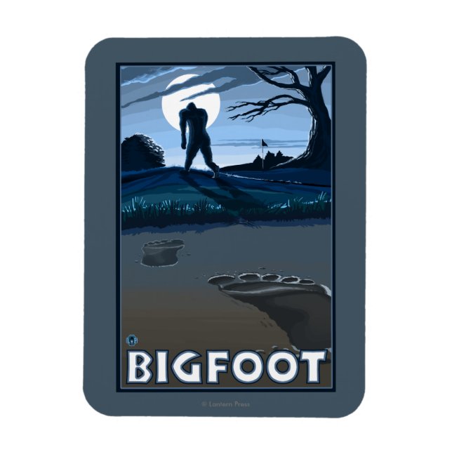Big Foot går genom Golf Course Magnet (Vertikal)