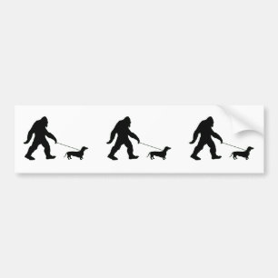 Big Foot går sin Hund Bildekal