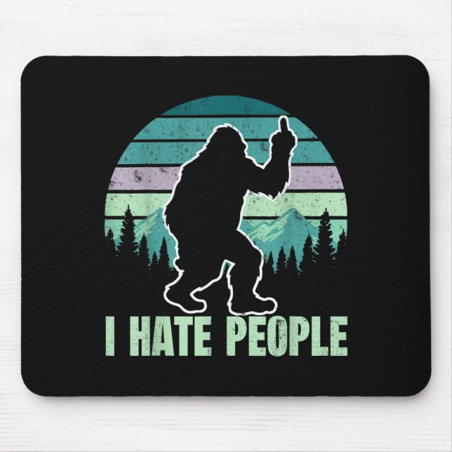 Big Foot I Hate People Middle Finger Sasquatch Ret Musmatta (Framsidan)
