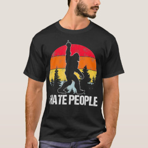 Big Foot I Hate People Mitten Finger Sasquatch Ret T Shirt