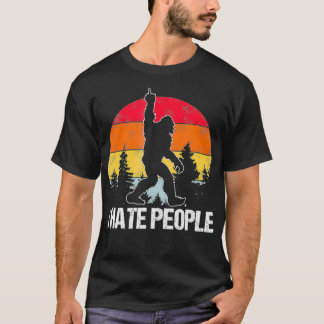 Big Foot I Hate People Mitten Finger Sasquatch Ret T Shirt