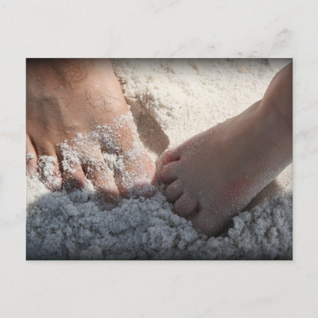 Big Foot Little Foot vid Beach Florida bukt Vykort (Framsida)