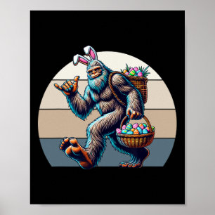 Big Foot med Bunny Öron som håller en bysket av Ös Poster
