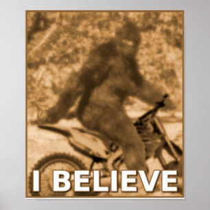 Big Foot Motocross Dirt Bike Sasquatch Rolig Affis Poster