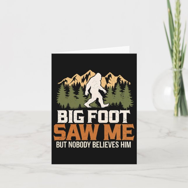 Big Foot såg mig Sasquatch Believers utomhus Adven Kort (Framsida)