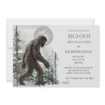 Big Foot/Sasquatch Födelsedagsfest inbjudan