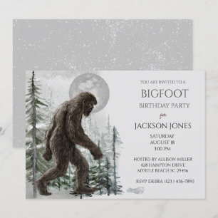 Big Foot/Sasquatch Födelsedagsfest inbjudan