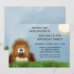 Big Foot/Sasquatch-Födelsedagsfest Inbjudningar