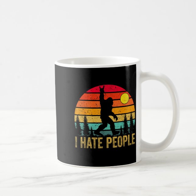 Big Foot Sasquatch I Hate People Funny Bigfoot Vin Kaffemugg (Höger)