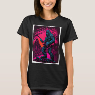 Big Foot Sasquatch Sten Guitar Music Metall Grunge T Shirt