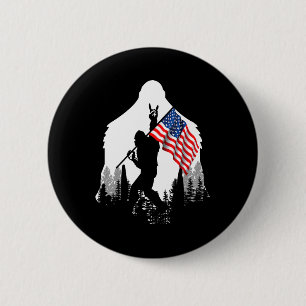 Big Foot Shirt Bigfoot American Flagga Patriotic Knapp