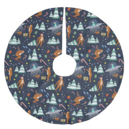 Big Foot, Utomjordingar och Rener Sci-Fi-jul Julgransmatta Borstad Polyester