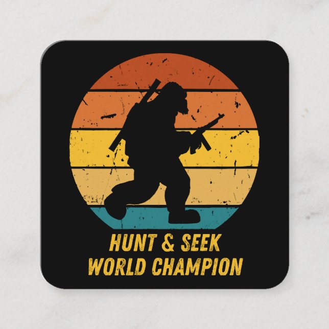 Big Foot vill inte Gömma och söka mer nu H Fyrkantigt Visitkort (Framsida)