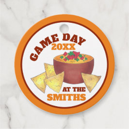 Big Football Game Tailgate Party Chip Cheese Dip Gåvor Etiketter