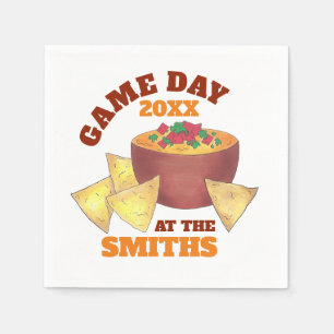 Big Football Game Tailgate Party Chip Cheese Dip Pappersservett