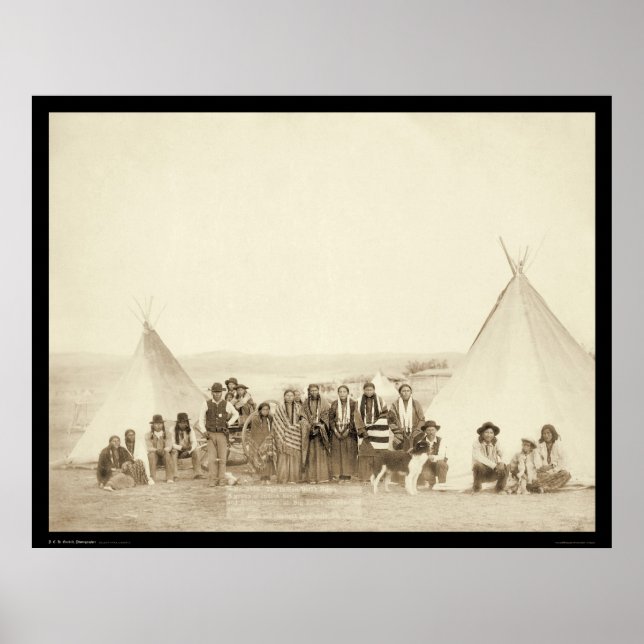 Big Foot's Indian Tipi Camp SD 1890 Poster (Framsidan)
