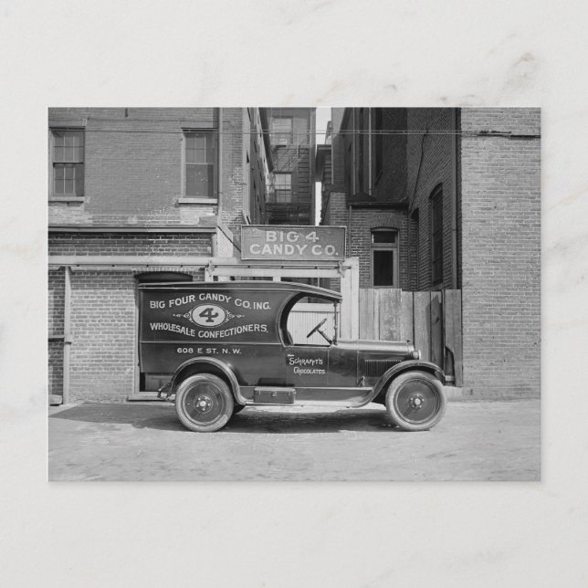 Big Four Candy Co. Lastbil Vykort (Framsida)
