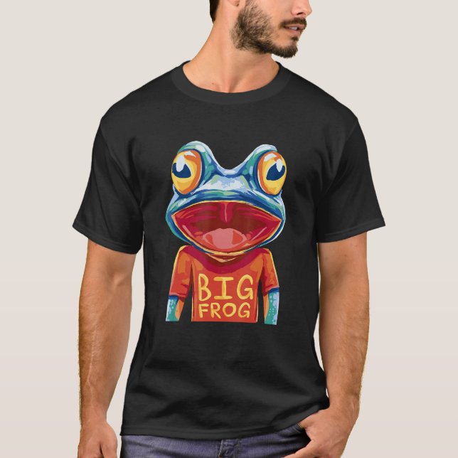 Big Frog Cute Frog Kids T Shirt (Framsida)