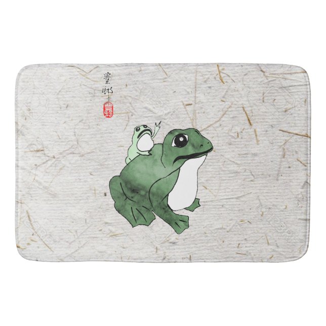 Big Frog Little Japanska Frog Toad 1800-talet Badrumsmatta (Framsidan)