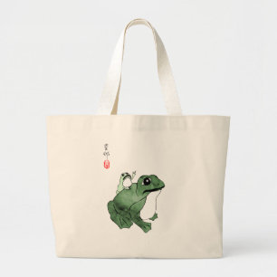 Big Frog Little Japanska Frog Toad 1800-talet Jumbo Tygkasse