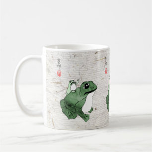 Big Frog Little Japanska Frog Toad 1800-talet Kaffemugg