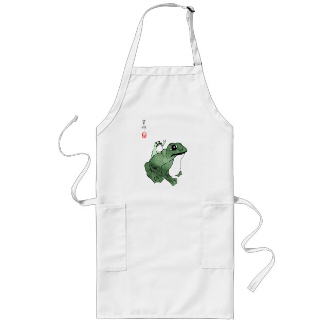 Big Frog Little Japanska Frog Toad 1800-talet Långt Förkläde (Framsidan)