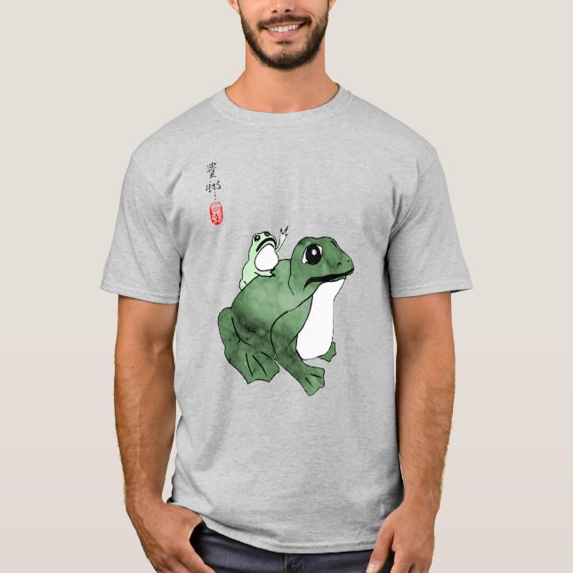 Big Frog Little Japanska Frog Toad 1800-talet T Shirt (Framsida)