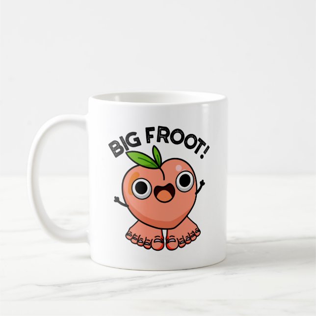 Big Froot Funy Big Foot Pun Kaffemugg (Vänster)