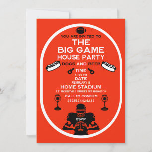 Big Game Football House Party Inbjudningar