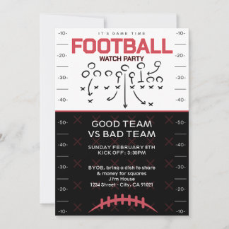 BIG GAME Football Party Invitation Inbjudningar