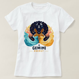Big Gemini Energy Afro Birthday T Shirt
