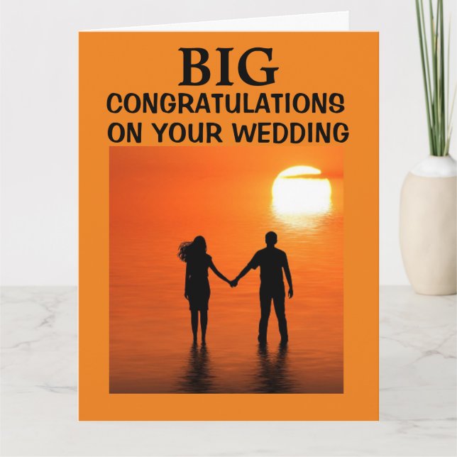 BIG GIANT BRÖLLOP GIFTERMÅL GRATTIS CARD KORT (Framsida)