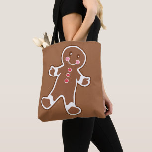 Big Gingerbröd Boy Tote Bag Tygkasse