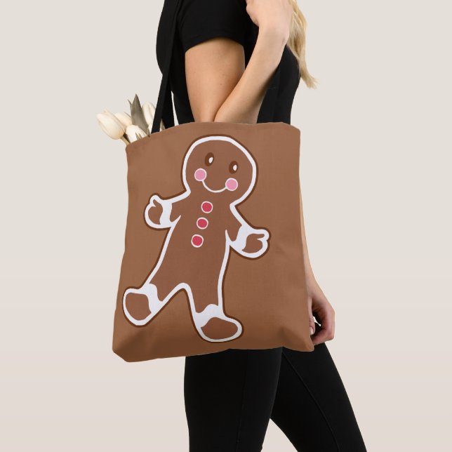 Big Gingerbröd Boy Tote Bag Tygkasse (Närbild)