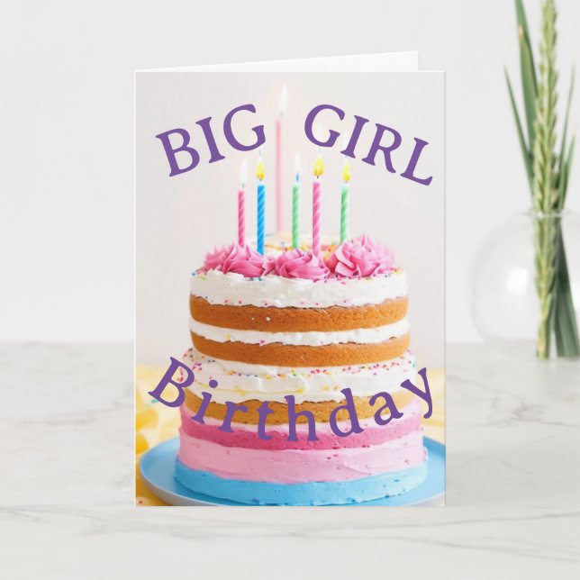Big Girl Birthday Card Helgkort (Framsida)