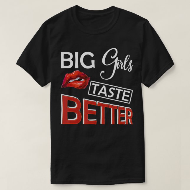 Big Girls Taste Lusty Läppar Curvy Girl Tee (Design framsida)