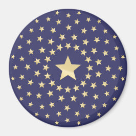 Big Golden Star omringad av mindre stjärnor Magnet