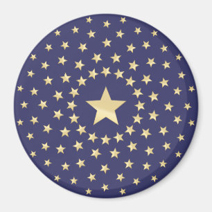 Big Golden Star omringad av mindre stjärnor Magnet