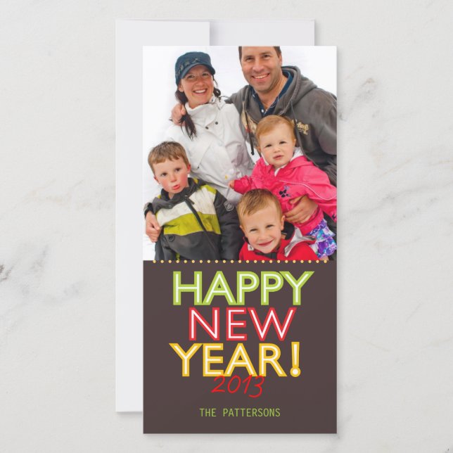 Big Gott nytt år Photo Card Hälsning Julkort (Framsida)